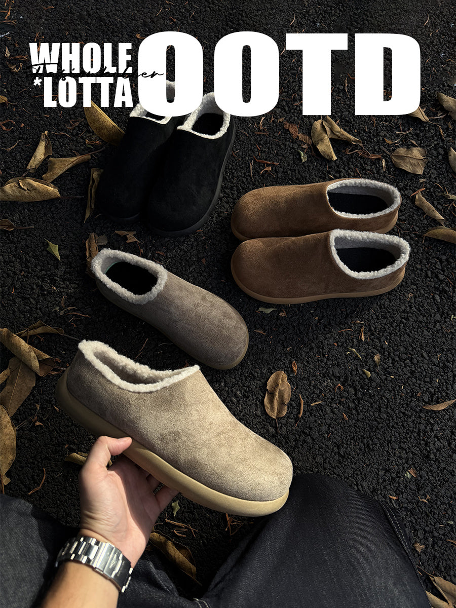 FIRSTCORNER Shearling-Lined Comfort Clogs – Effortless Style for Cold Days