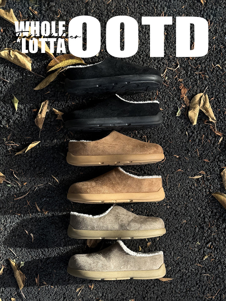 FIRSTCORNER Shearling-Lined Comfort Clogs – Effortless Style for Cold Days