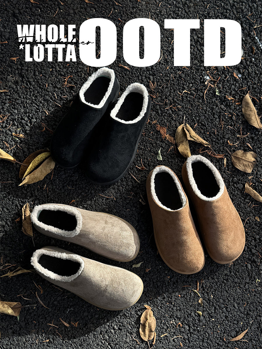 FIRSTCORNER Shearling-Lined Comfort Clogs – Effortless Style for Cold Days