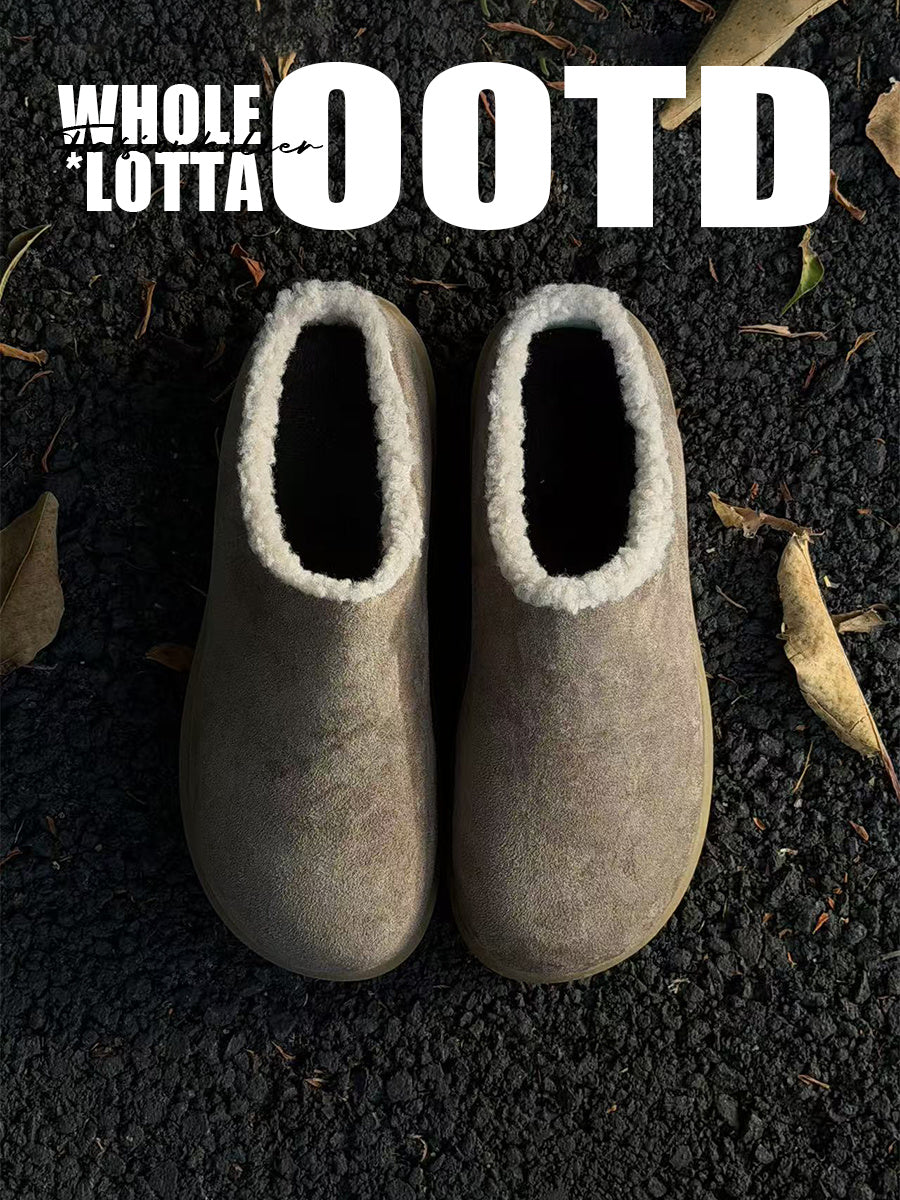 FIRSTCORNER Shearling-Lined Comfort Clogs – Effortless Style for Cold Days