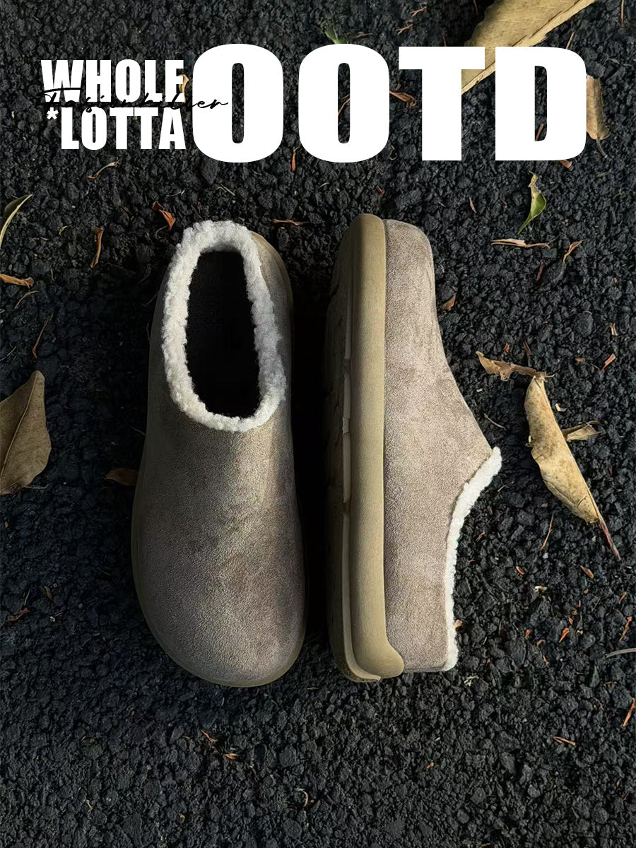 FIRSTCORNER Shearling-Lined Comfort Clogs – Effortless Style for Cold Days