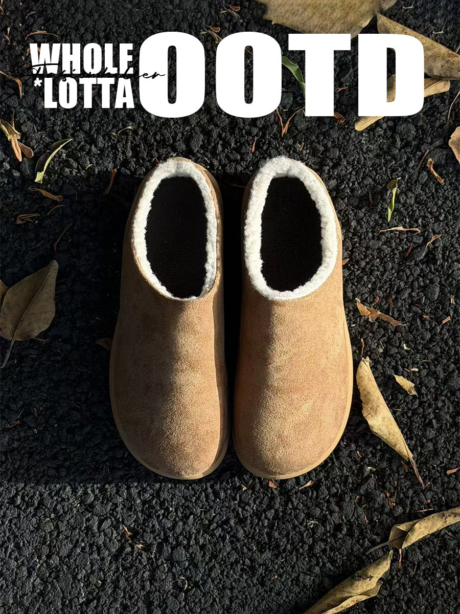 FIRSTCORNER Shearling-Lined Comfort Clogs – Effortless Style for Cold Days