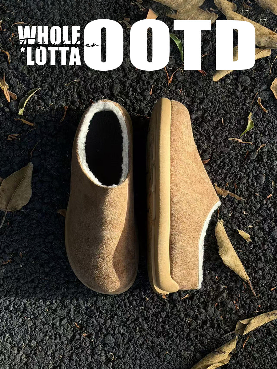 FIRSTCORNER Shearling-Lined Comfort Clogs – Effortless Style for Cold Days