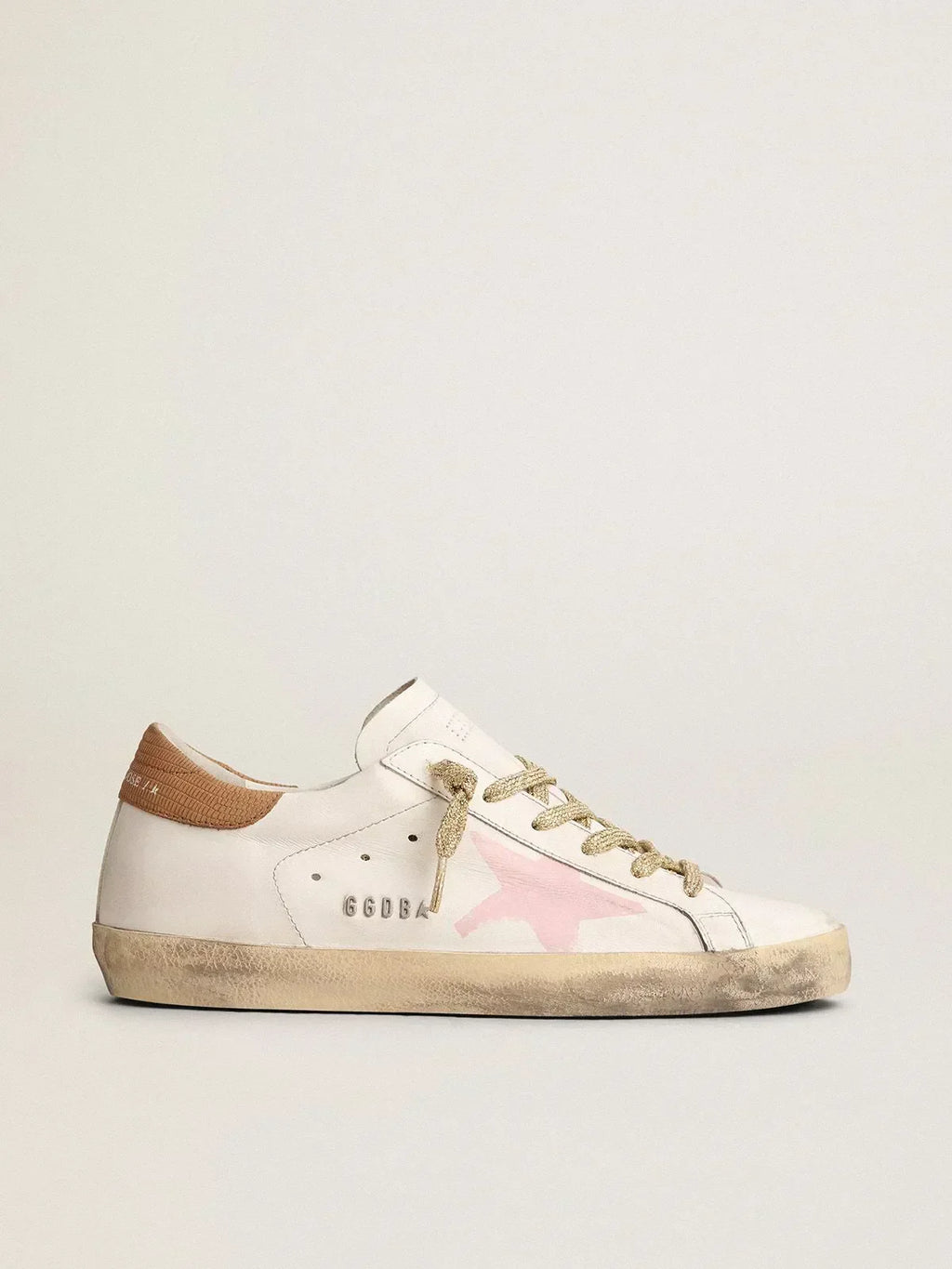 Super-Star LTD sneakers with pink screen printed star and snake-print leather heel tab（Bargain price）