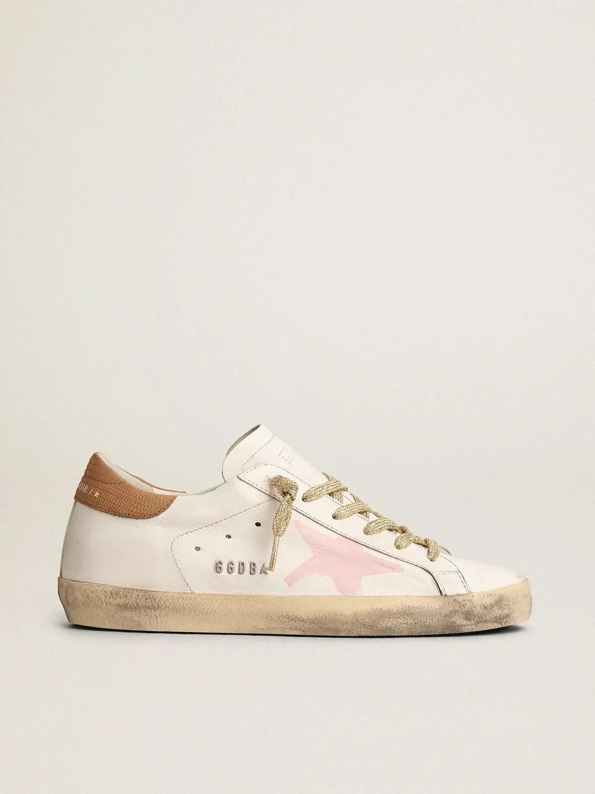 Super-Star LTD sneakers with pink screen printed star and snake-print leather heel tab（Bargain price）