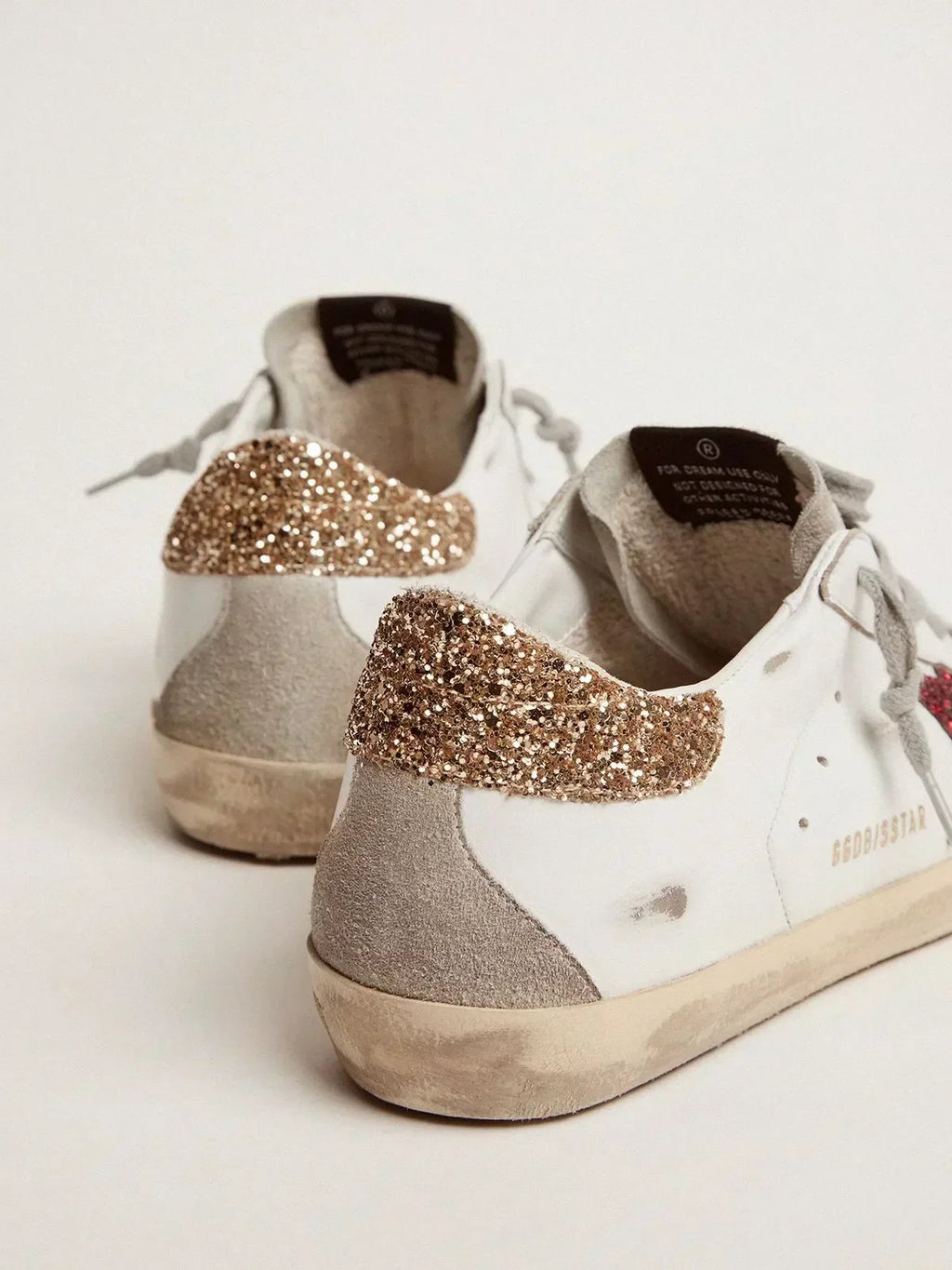 Super-Star sneakers with colored glitter star and heel tab（Bargain price）