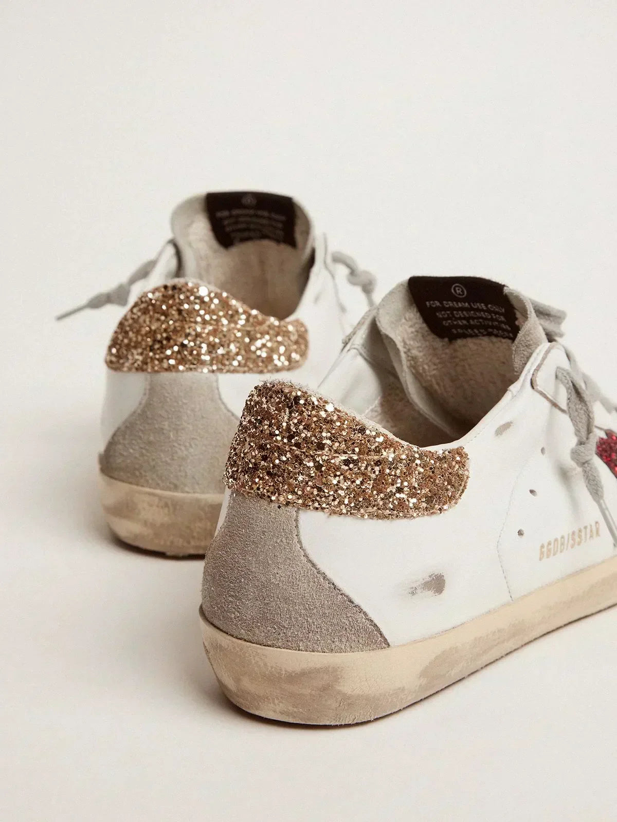 Super-Star sneakers with colored glitter star and heel tab（Bargain price）