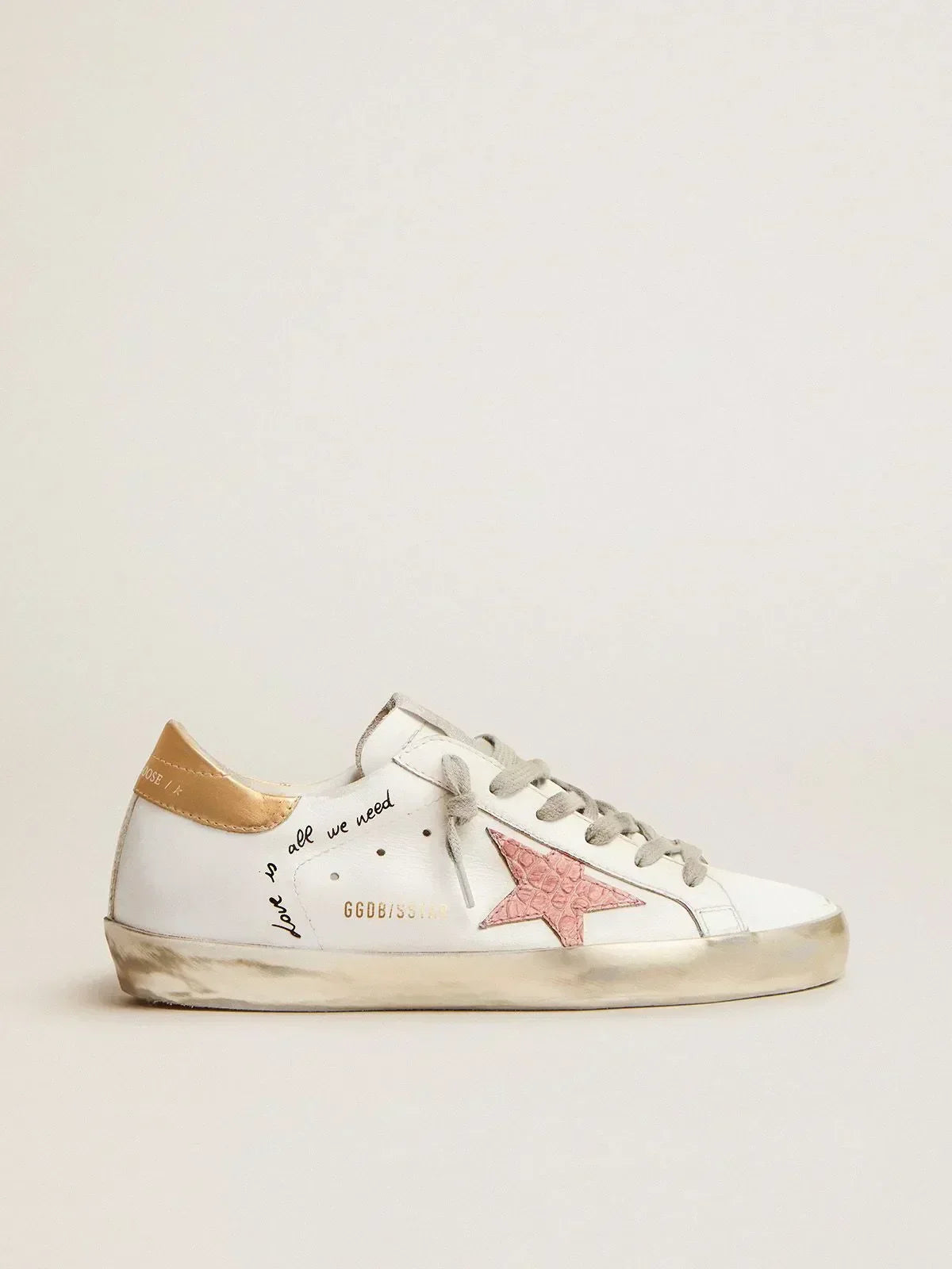 Super-Star sneakers with handwritten lettering and crocodile-print leather stars（Bargain price）