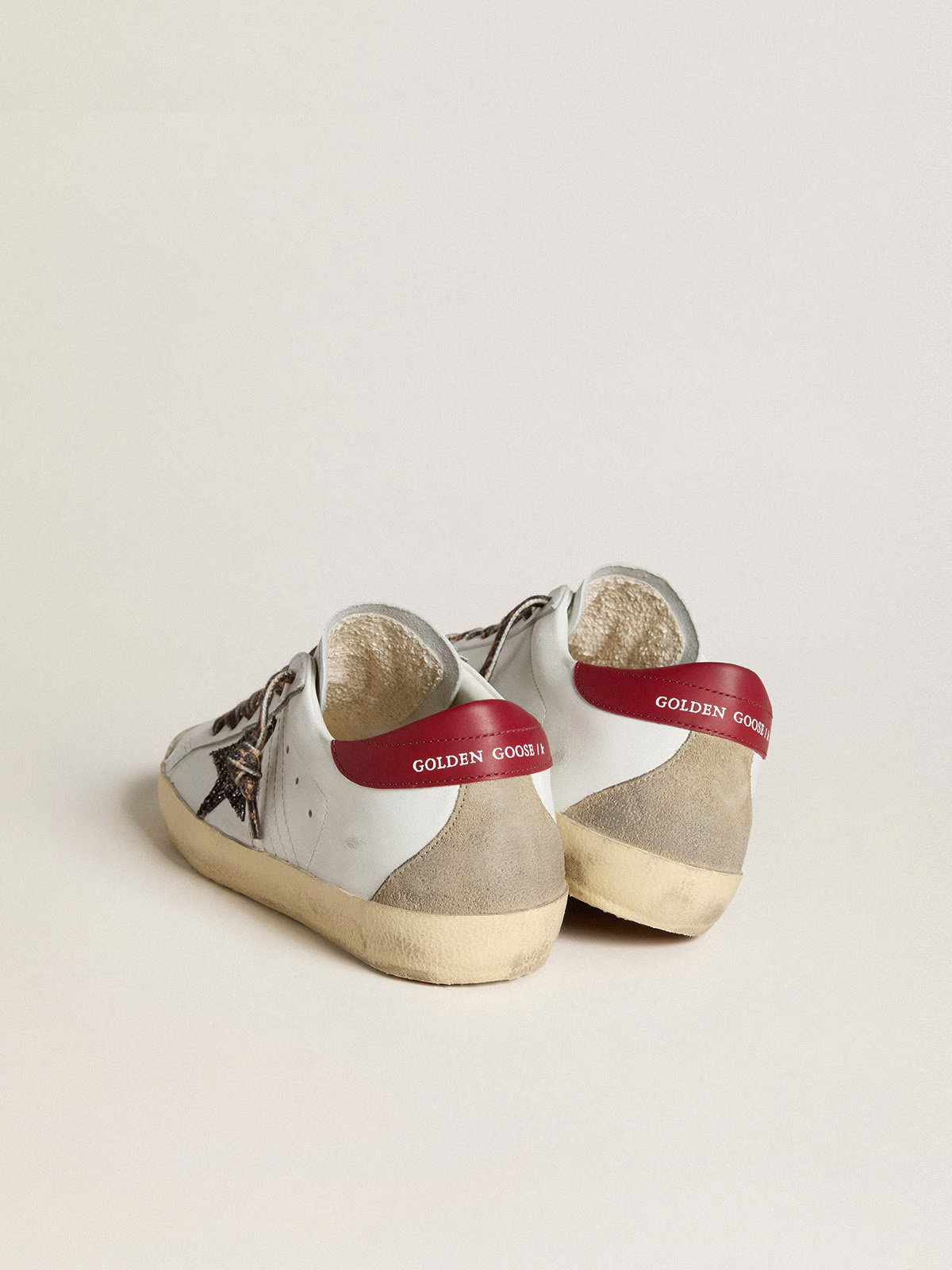 Women's Super-Star in nappa with glitter star and red nappa heel tab