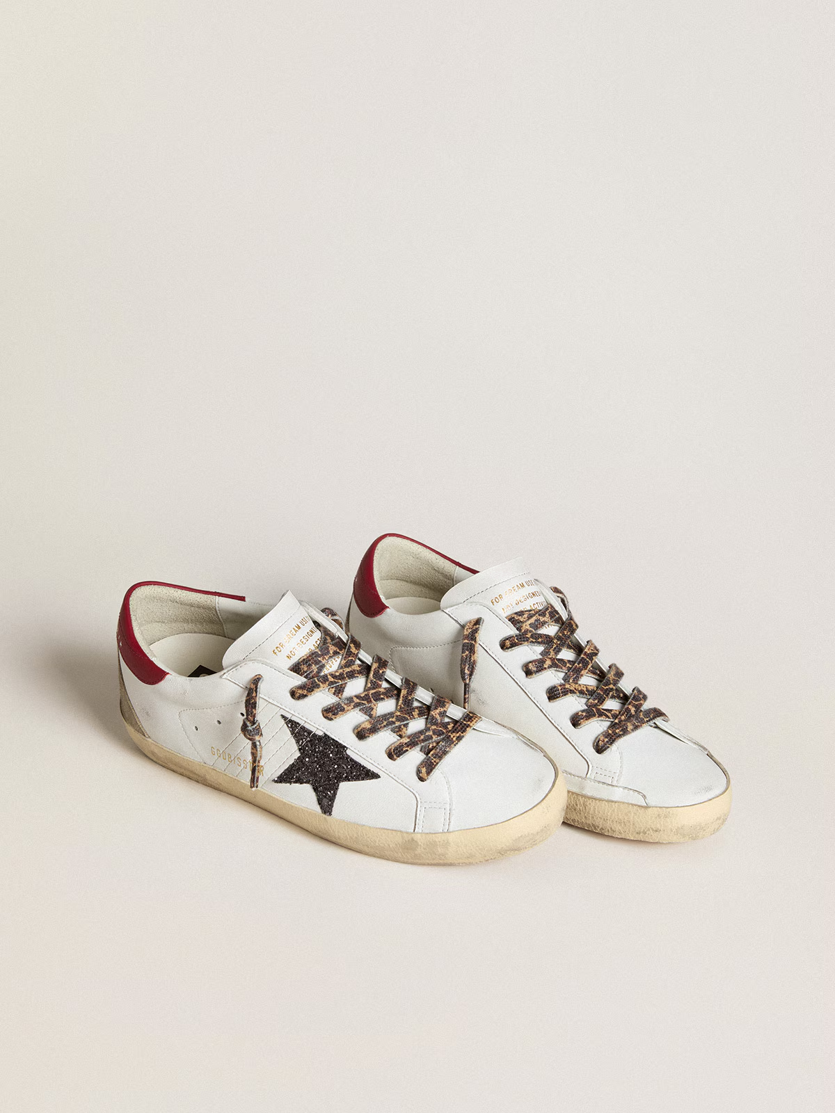 Women's Super-Star in nappa with glitter star and red nappa heel tab