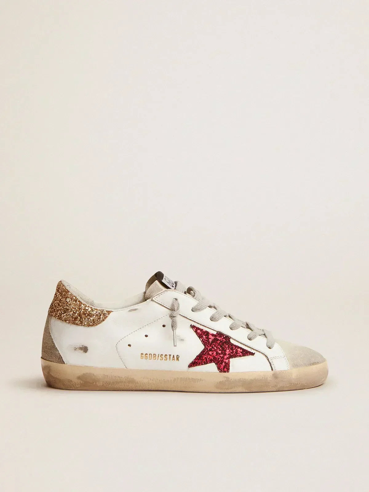 Super-Star sneakers with colored glitter star and heel tab（Bargain price）