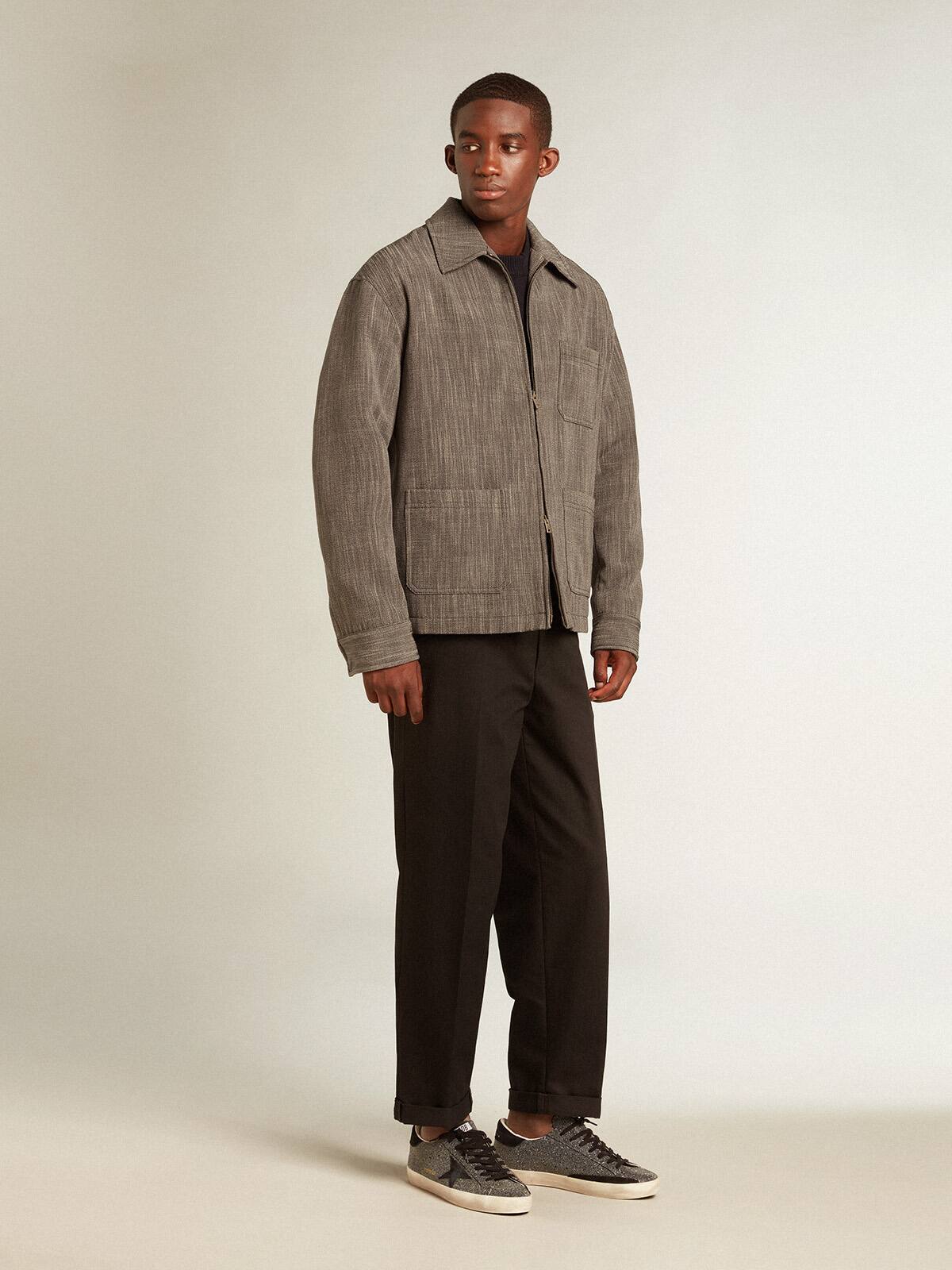 Men's Super-Star in black Swarovski crystals with black suede star