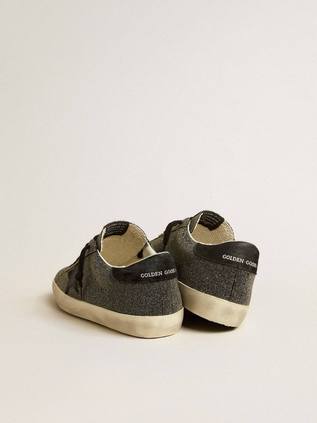 Men's Super-Star in black Swarovski crystals with black suede star