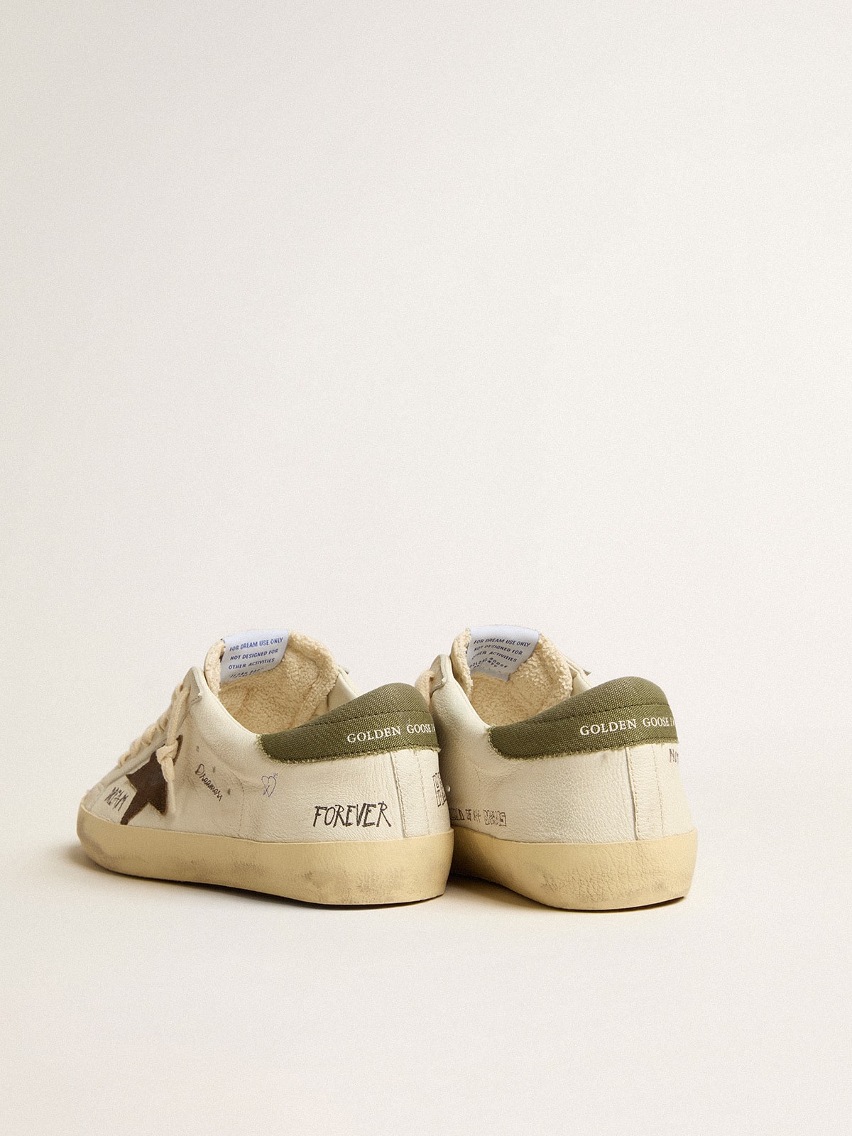 Men's Super-Star LTD in nappa with brown suede star and green heel tab