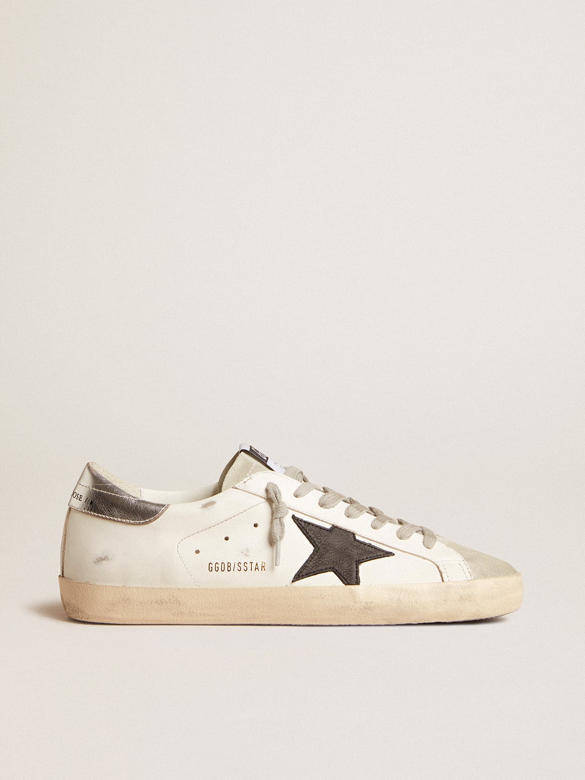 Men's Super-Star with black nubuck star and silver leather heel tab