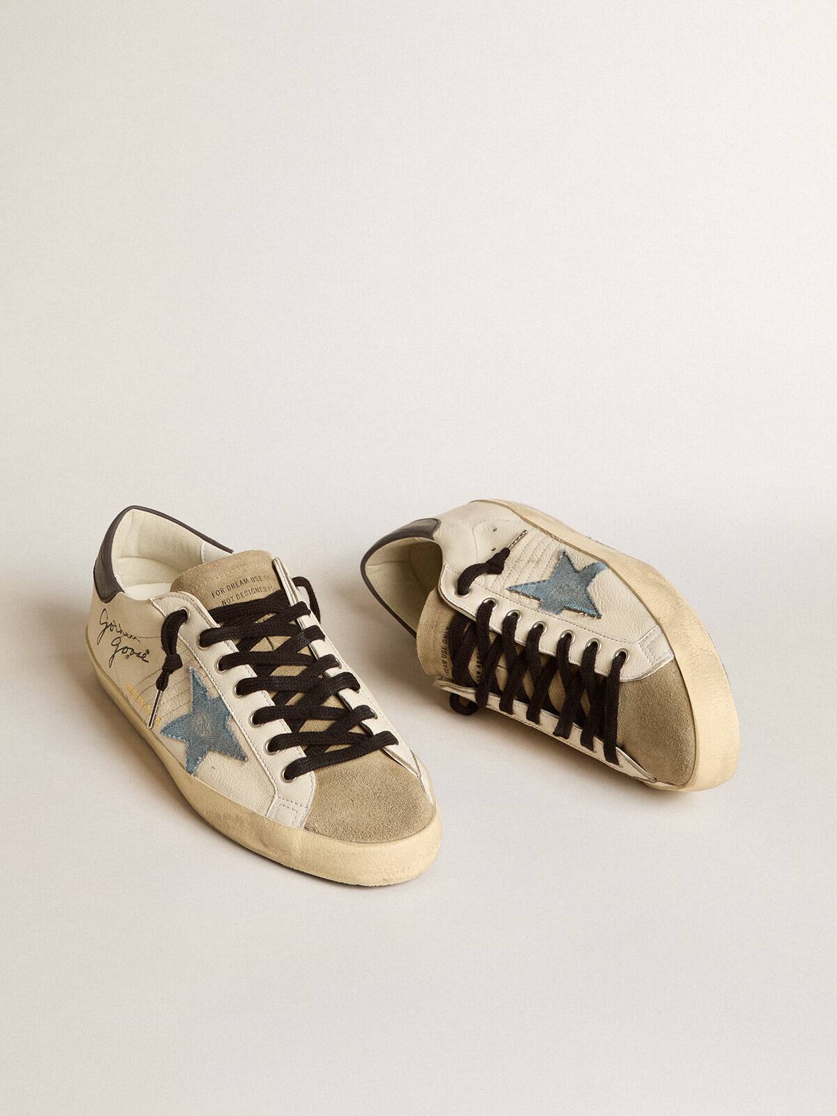 Men's Super-Star LTD in nappa with denim star and gray leather heel tab