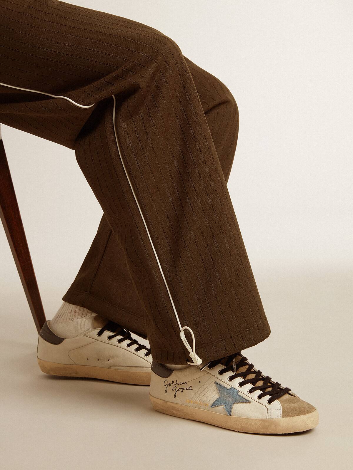 Men's Super-Star LTD in nappa with denim star and gray leather heel tab