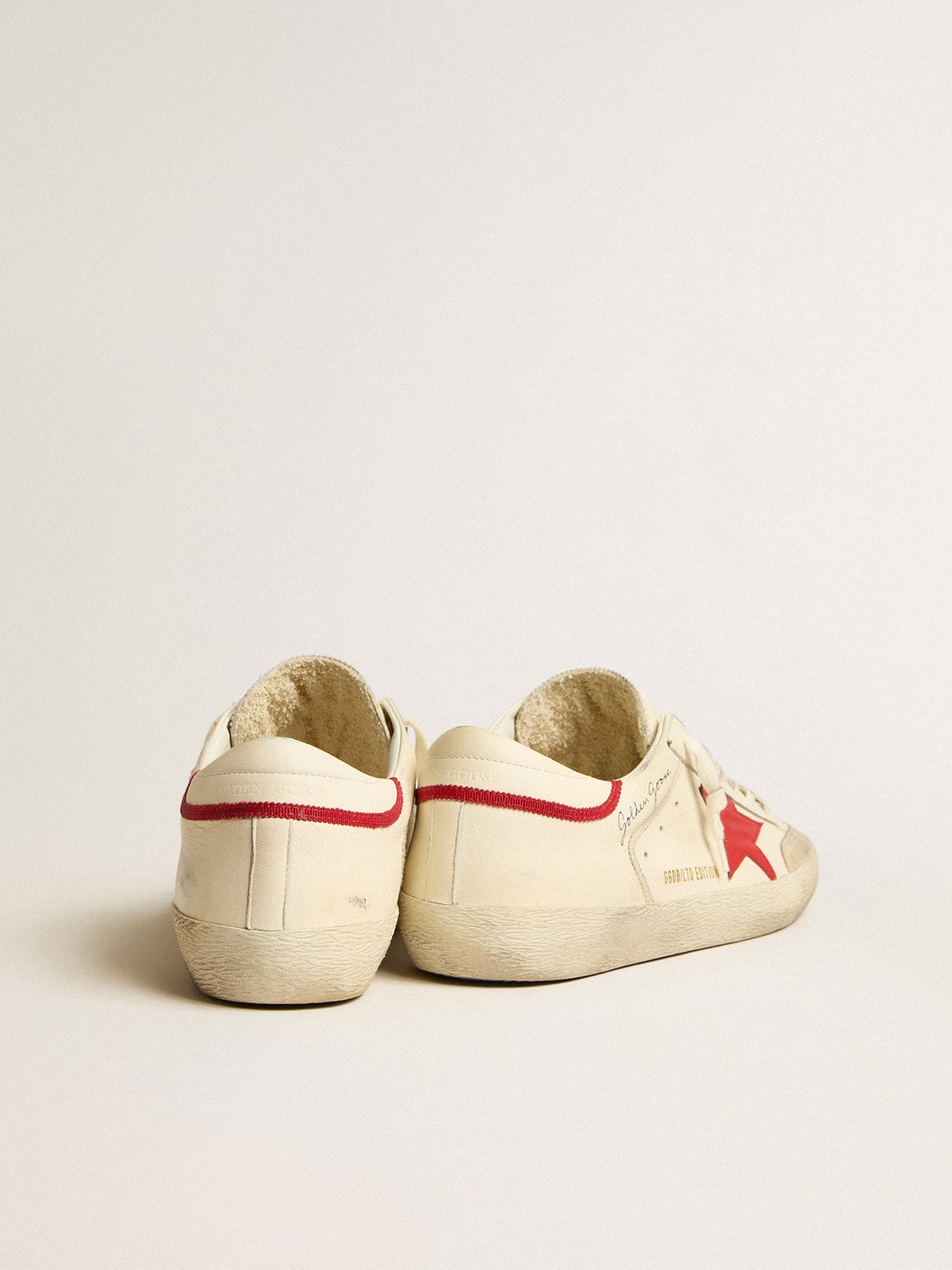 Men's Super-Star LTD in nappa with red leather star and pearl suede toe