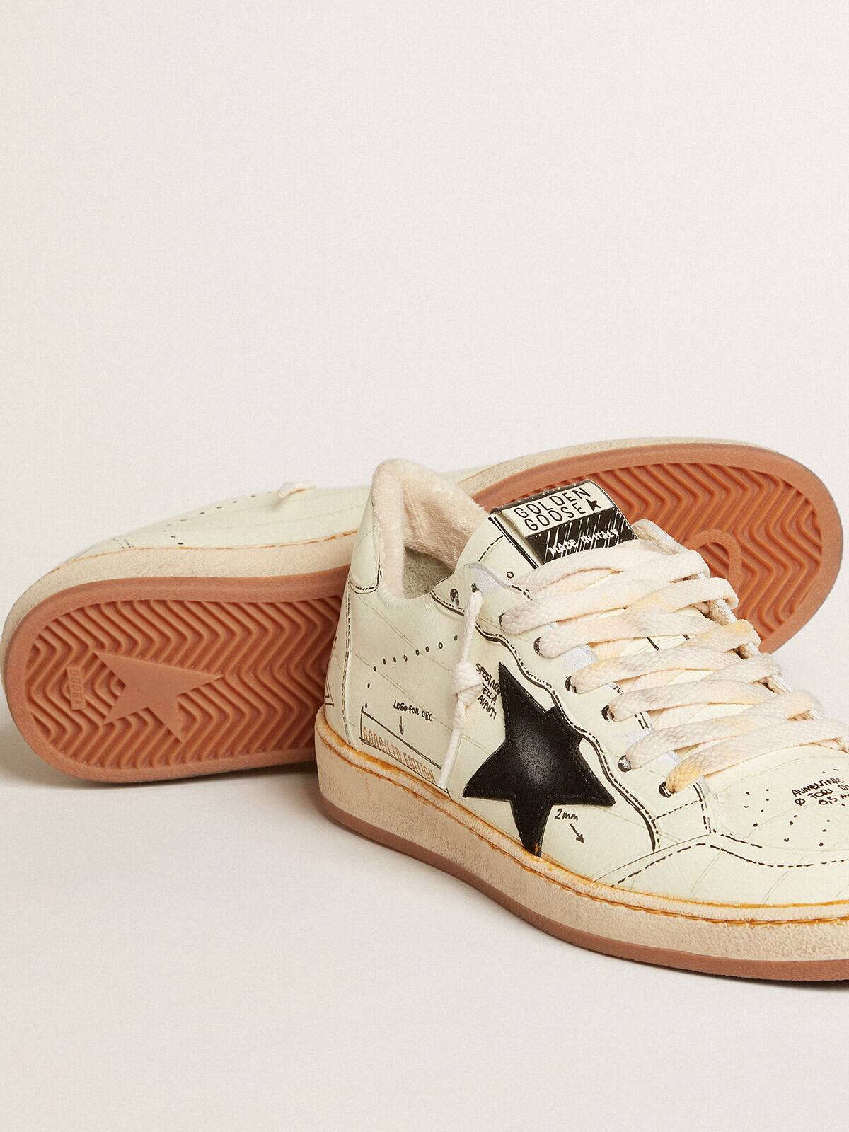 Ball Star LTD with black suede star and black lettering