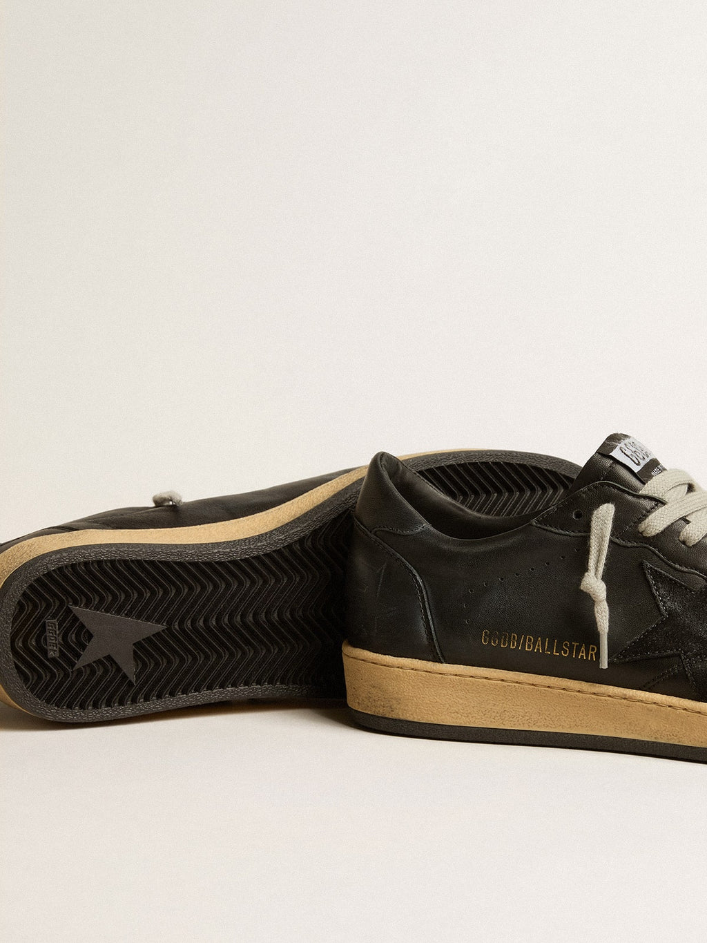 Men's Ball Star in black nappa with suede star and nappa heel tab