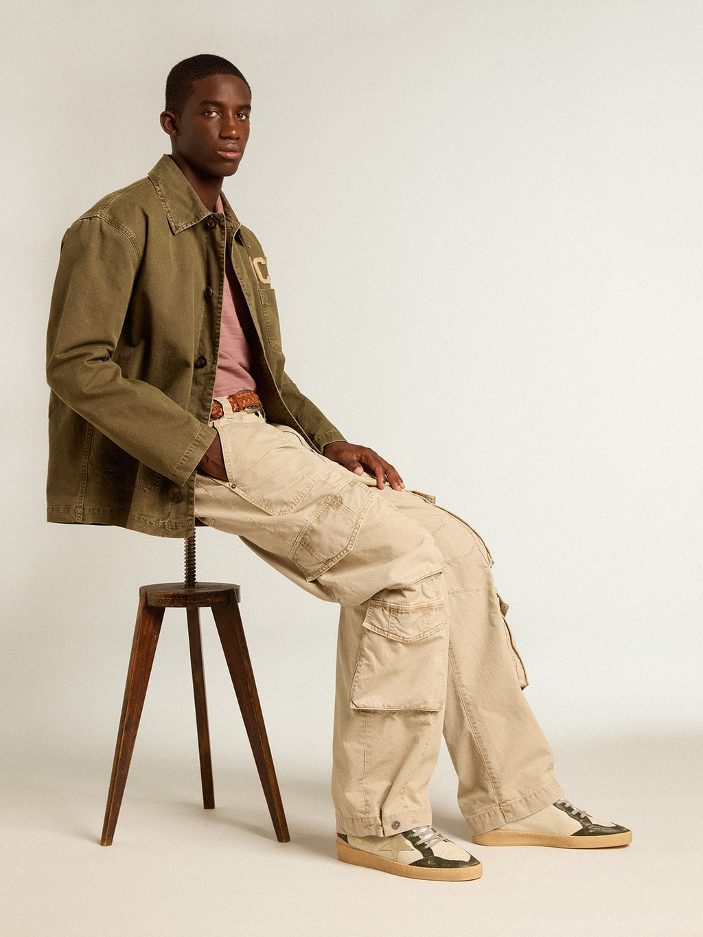 Ball Star LTD with platinum leather star and green leather heel tab