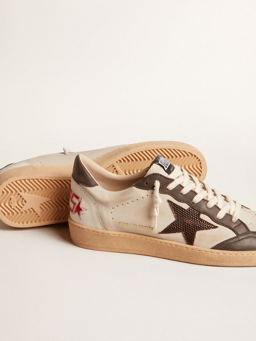 Ball Star LTD in nappa with brown star and gray leather heel tab