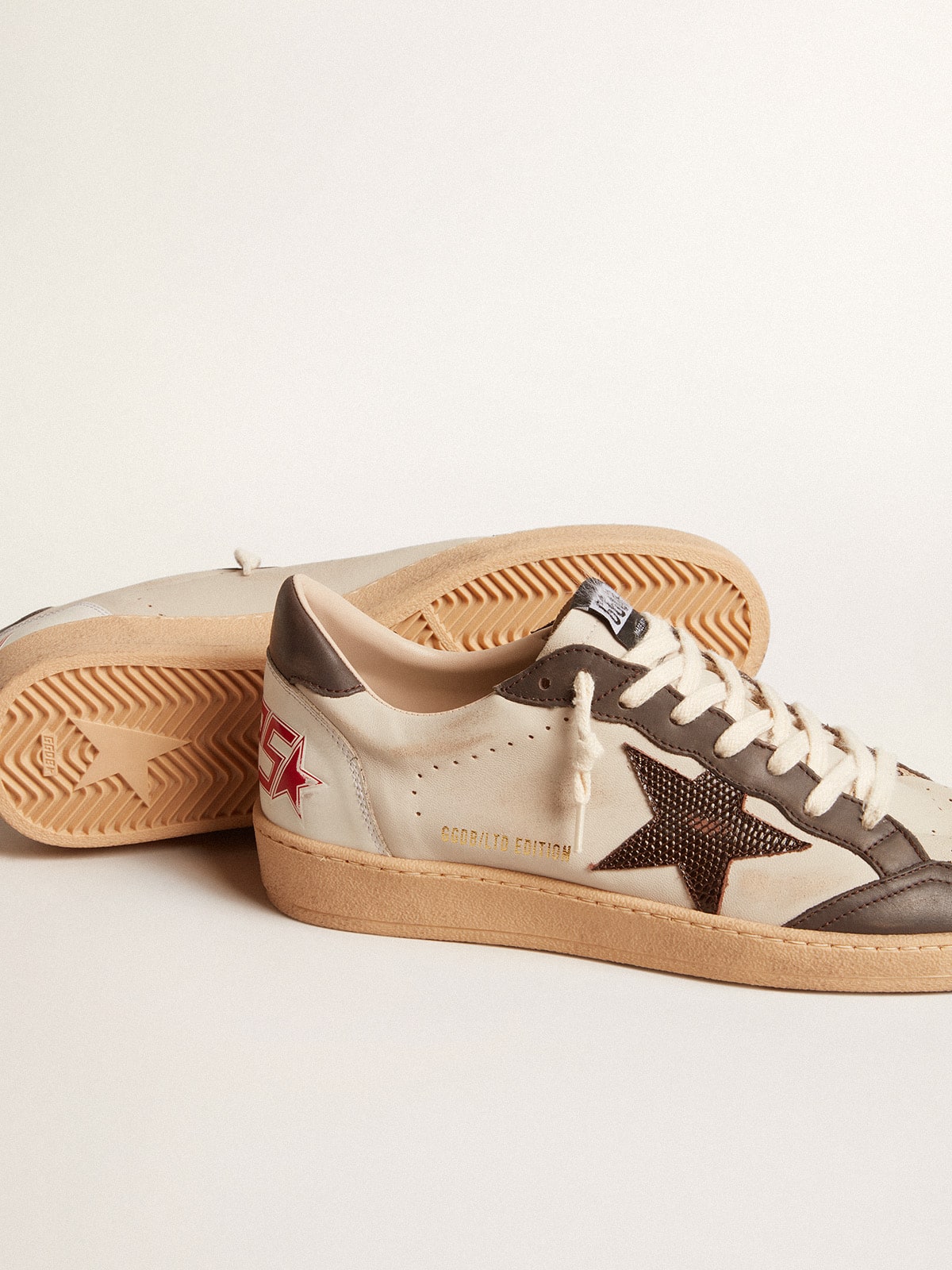Ball Star LTD in nappa with brown star and gray leather heel tab
