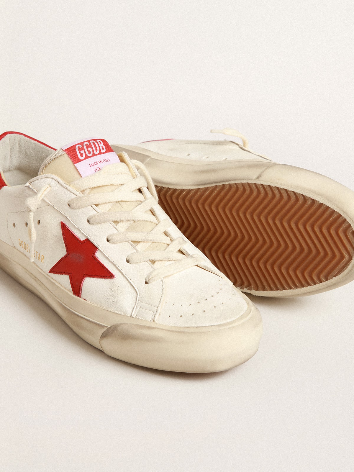 Men's Super-Star LTD in nappa leather with red star and heel tab