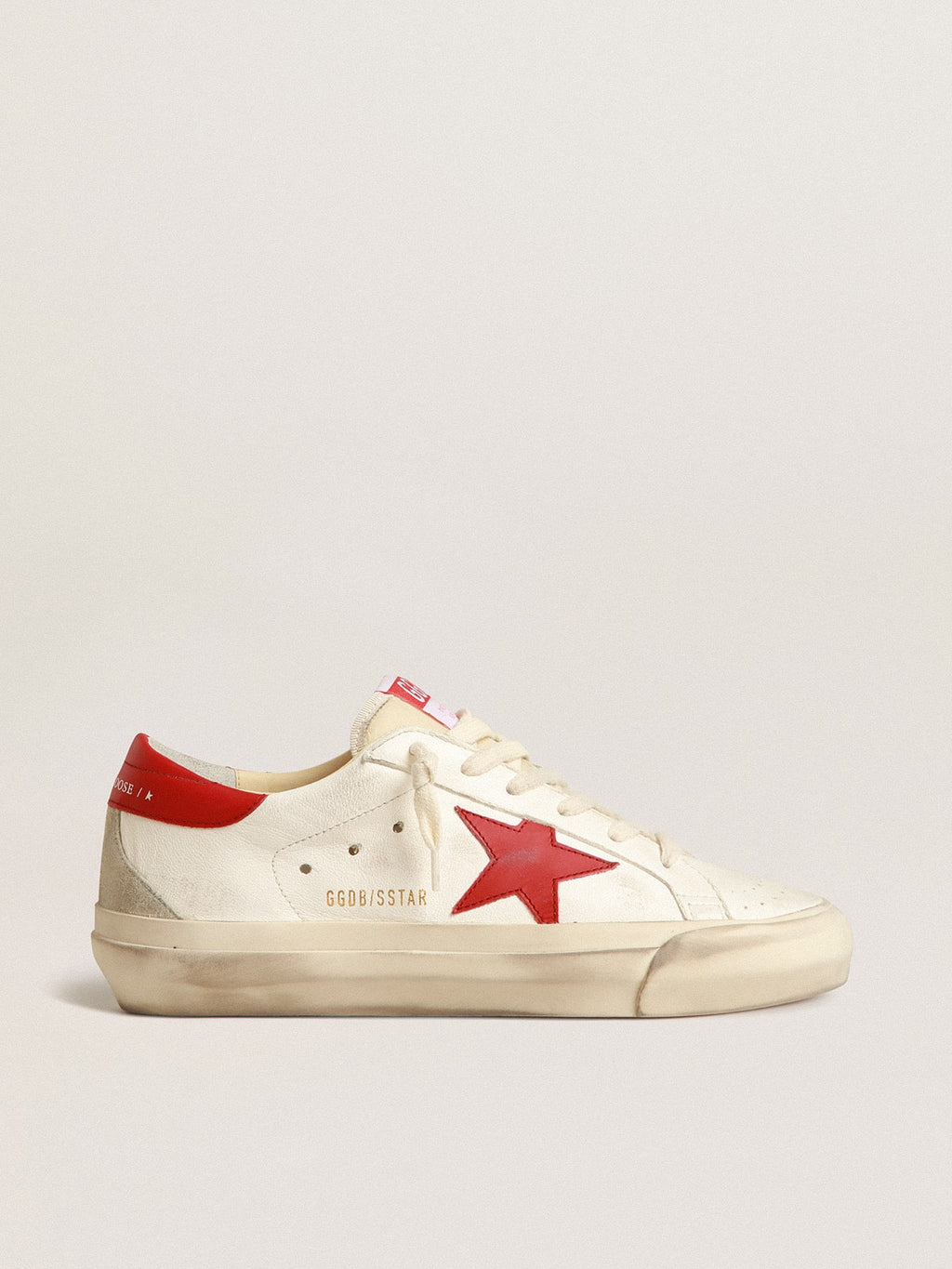 Men's Super-Star LTD in nappa leather with red star and heel tab