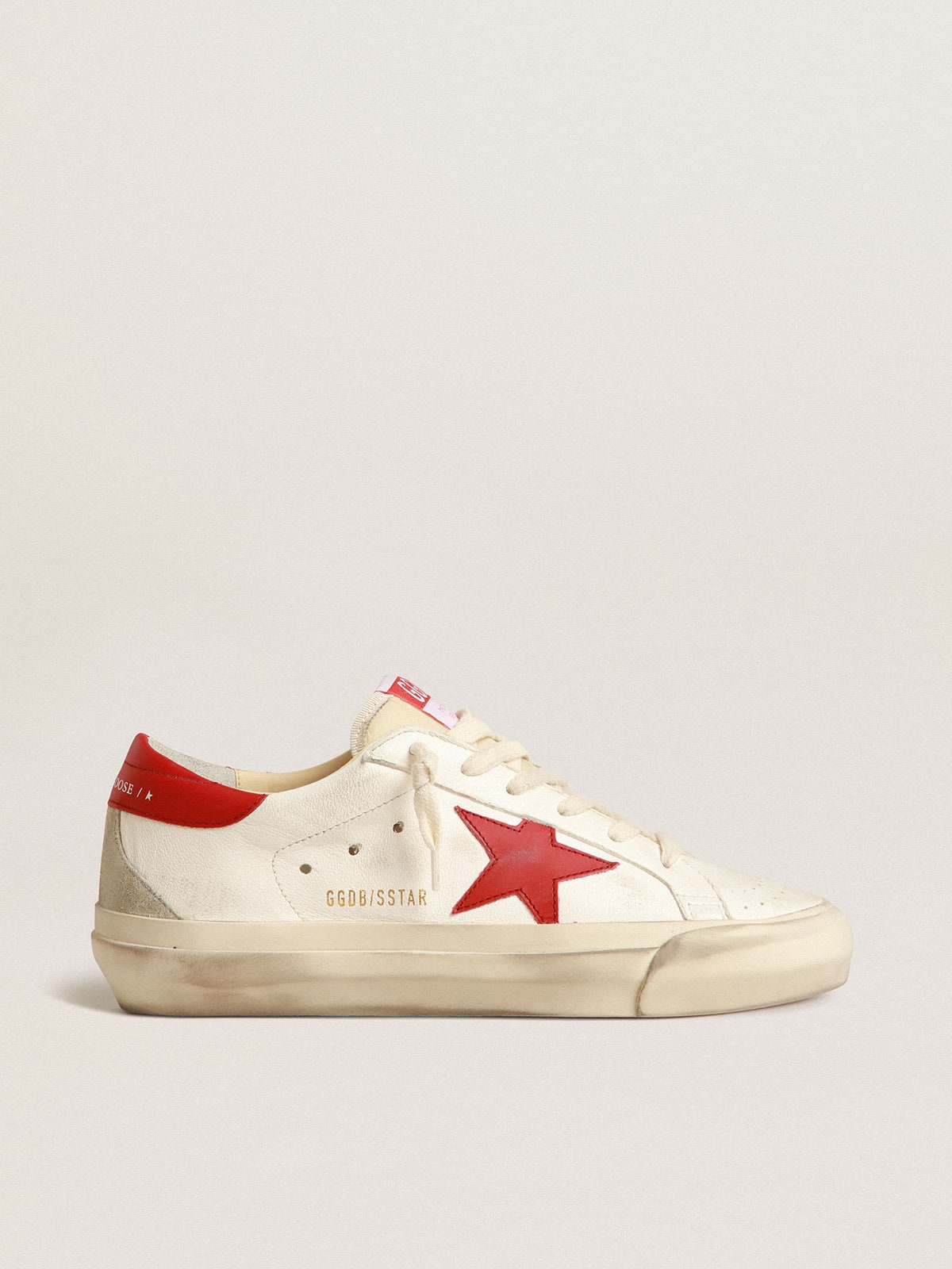 Men's Super-Star LTD in nappa leather with red star and heel tab