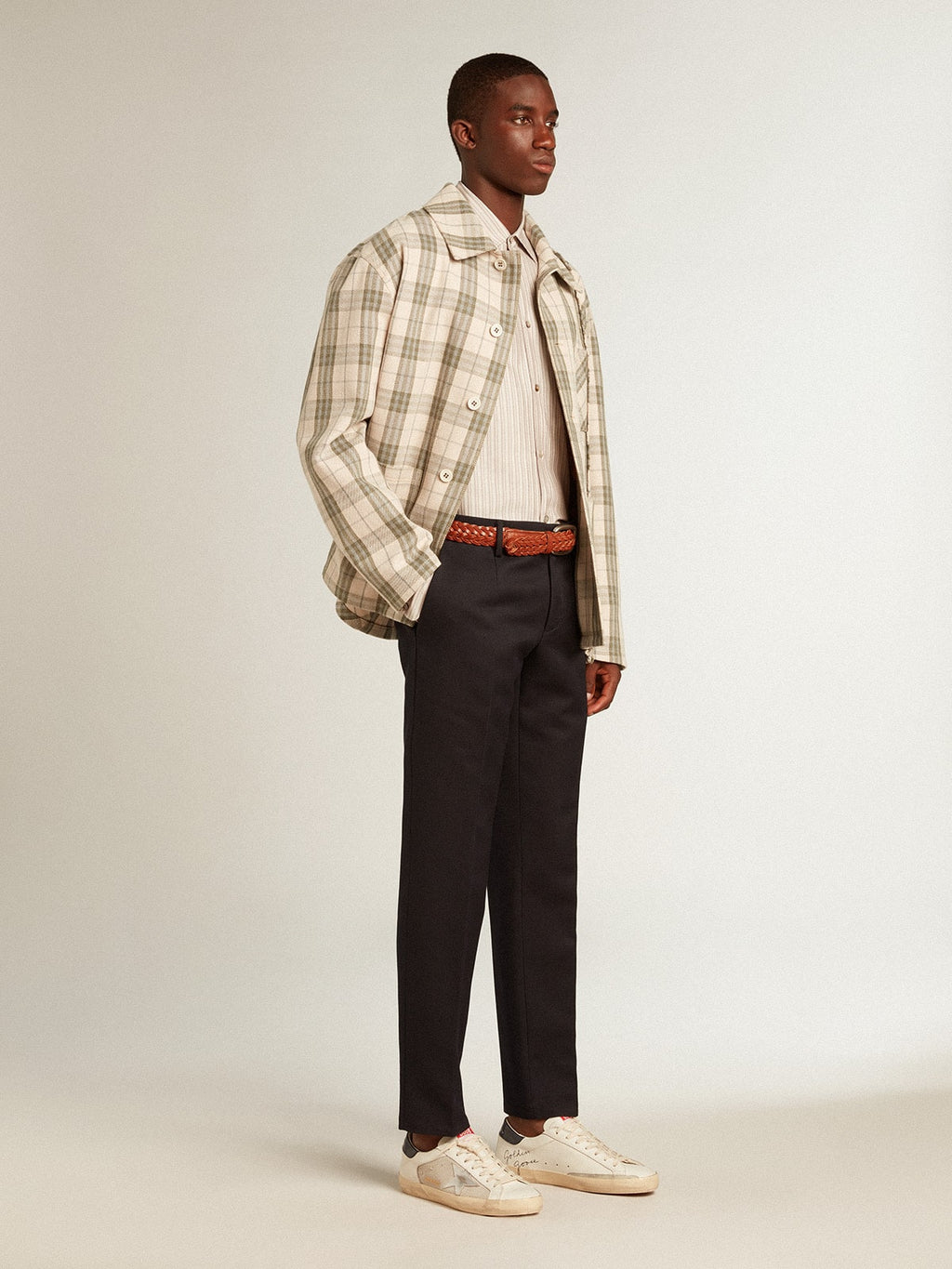 Men's Super-Star LTD in mesh and leather with silver star and blue heel tab