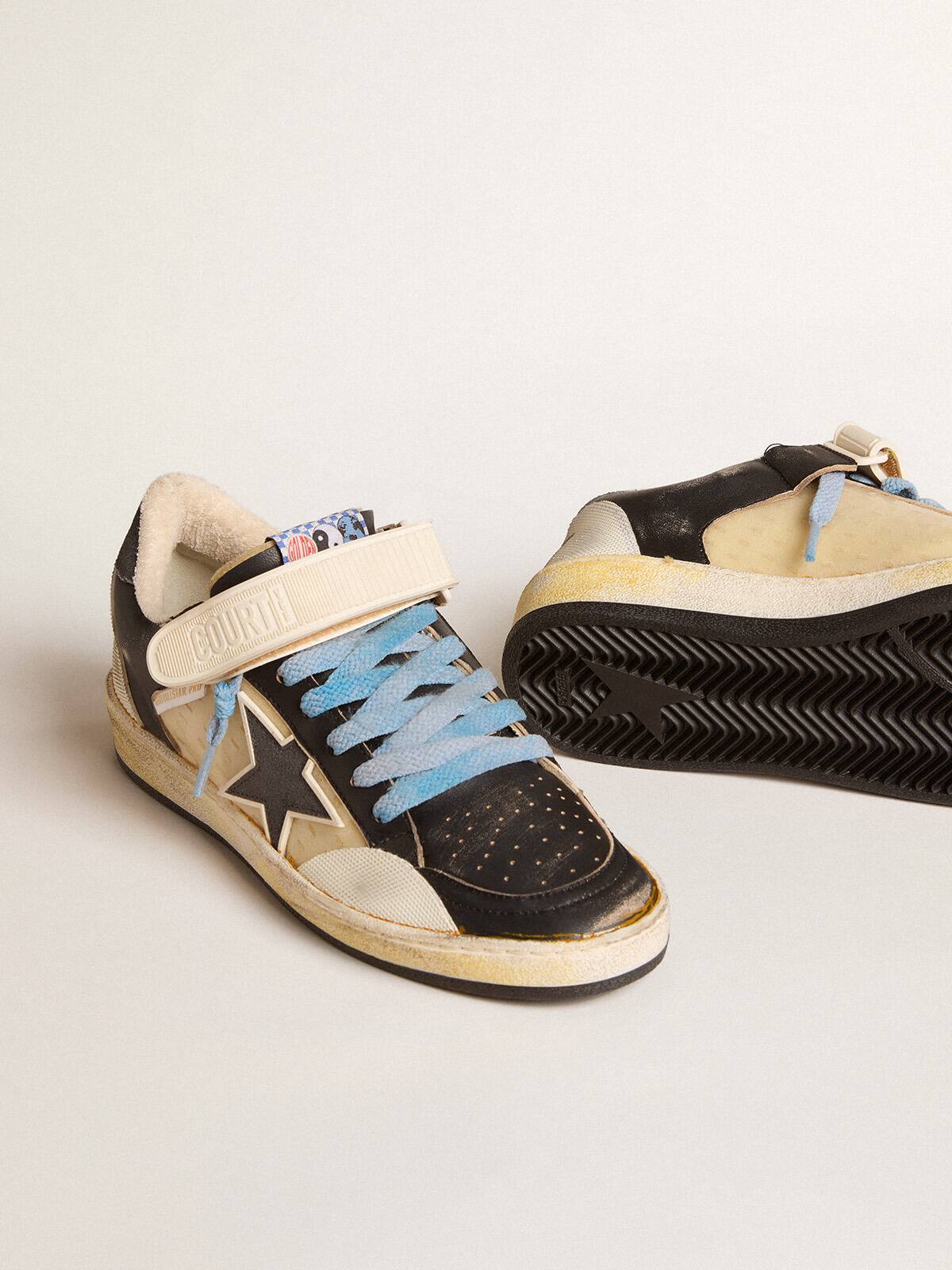 Men's Ball Star Pro in black leather with Velcro strap