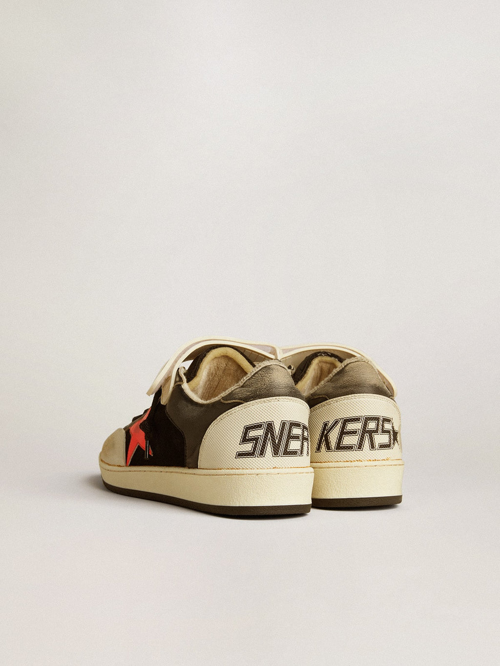 Ball Star Pro in black suede with neon orange star