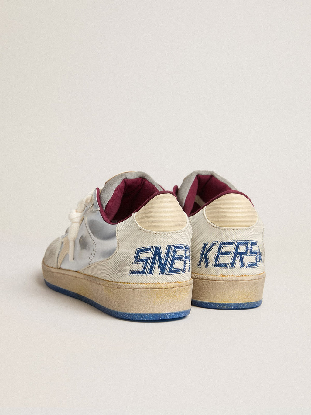 Men's Ball Star Pro in silver metallic leather with cream-colored star