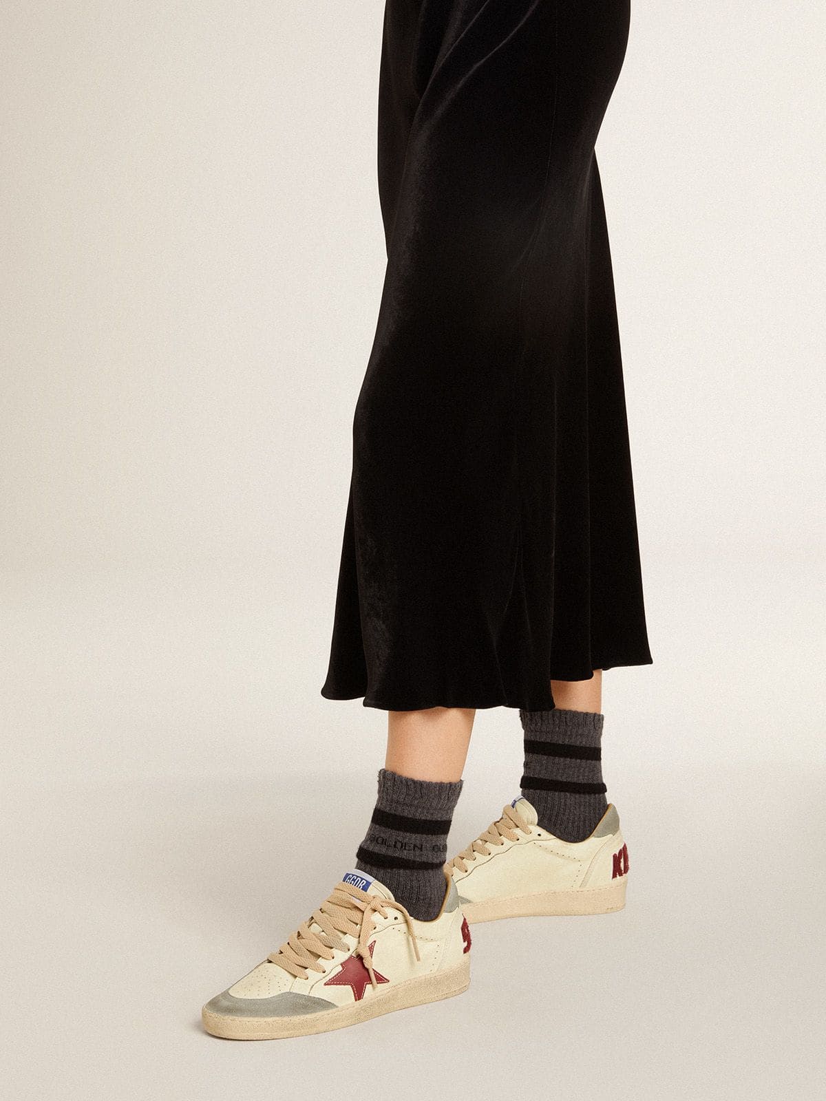 Ball Star LTD in nappa with leather star and silver suede heel tab