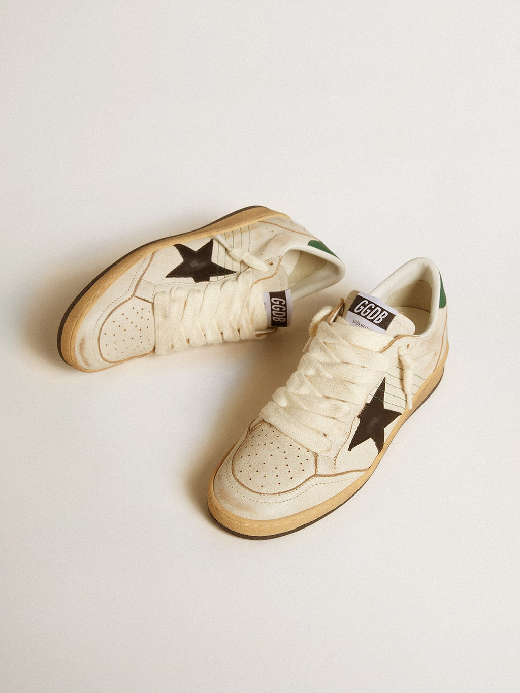 Women’s Ball Star with black leather star and green leather heel tab