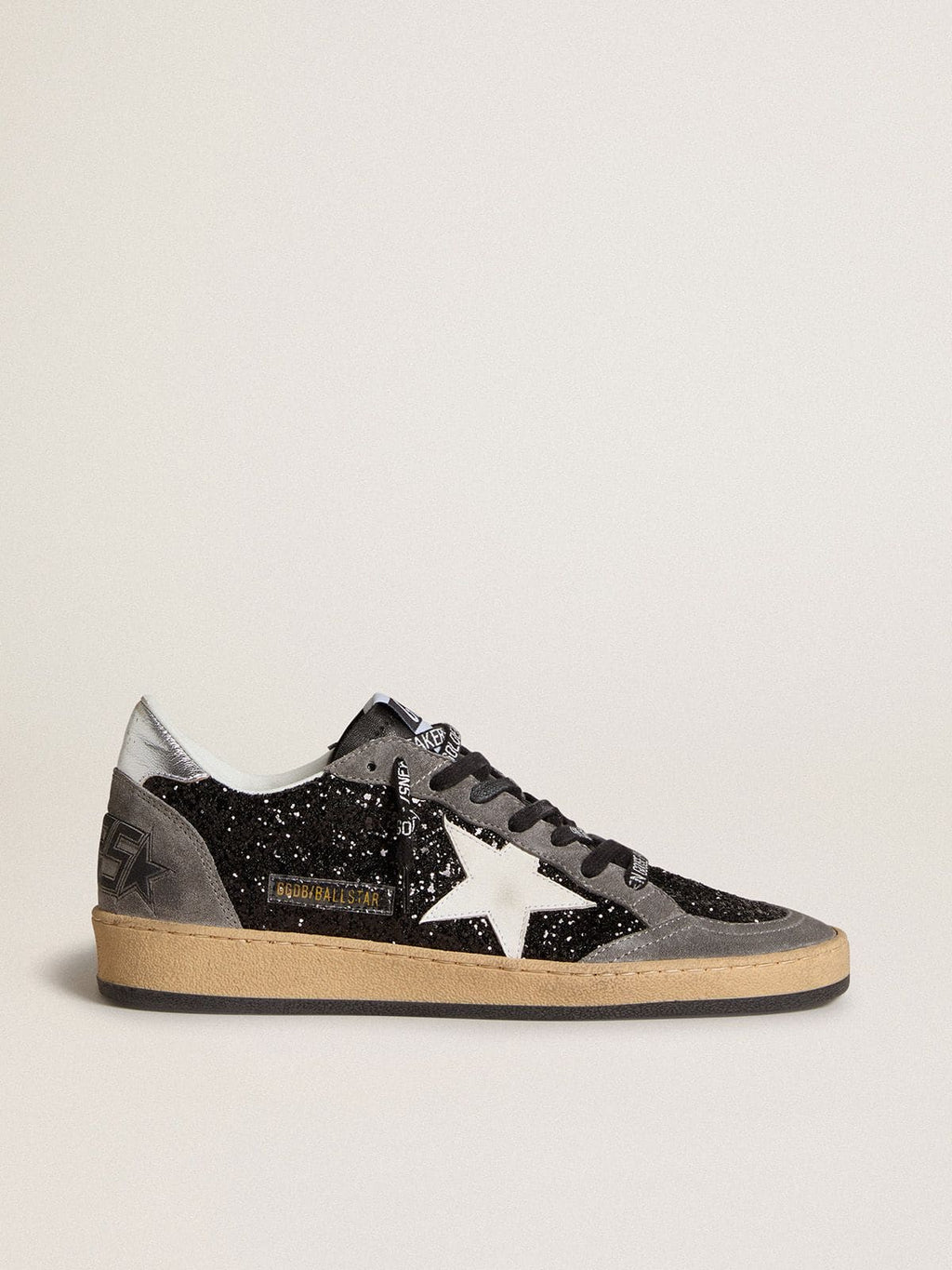 Women's Ball Star in glitter with leather star and metallic leather heel tab