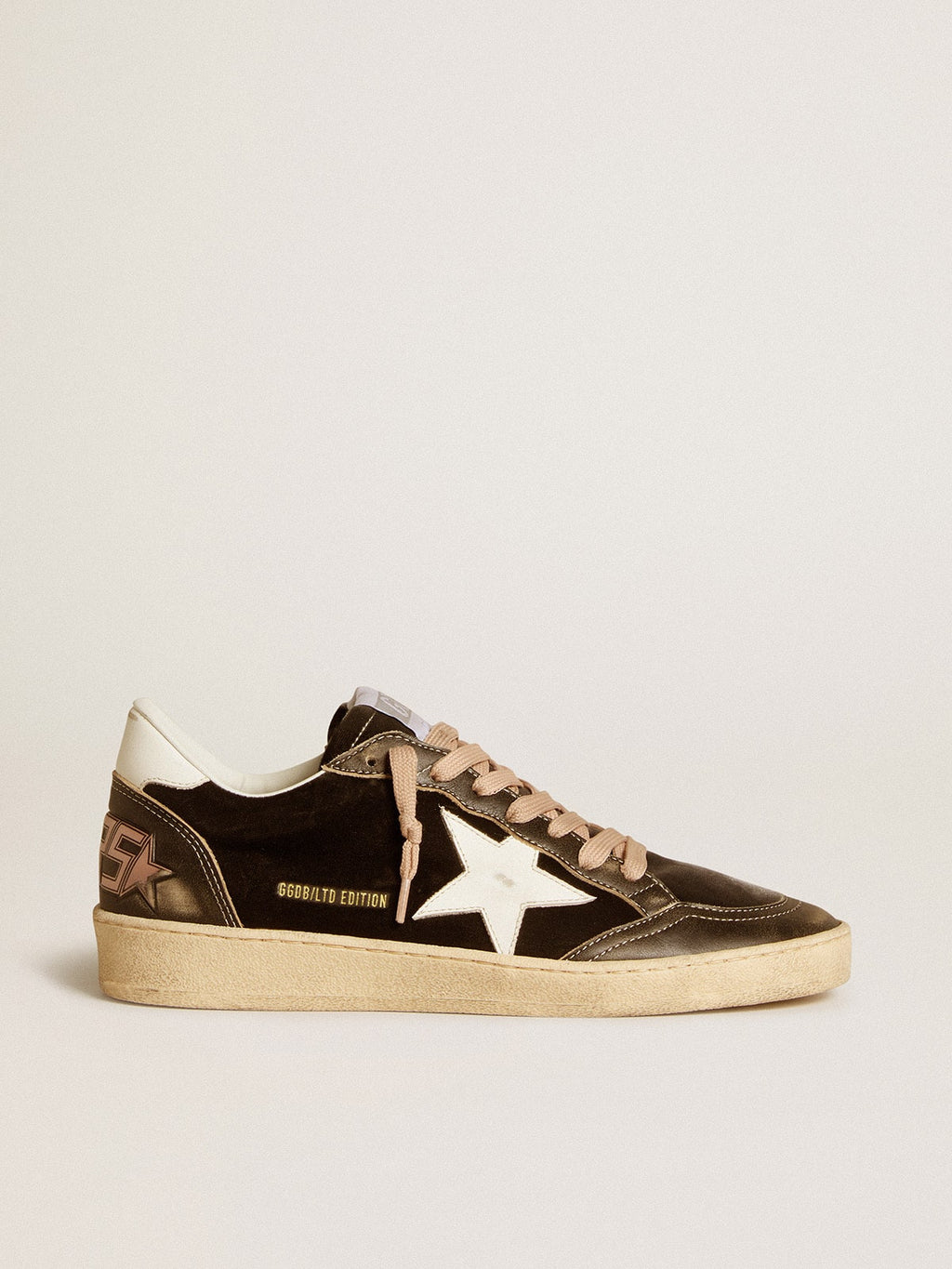 Ball Star LTD in black velvet with white leather star and heel tab