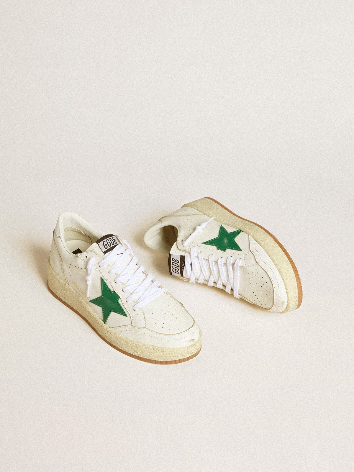 Women's Ball Star 2 with green leather star and metallic leather heel tab