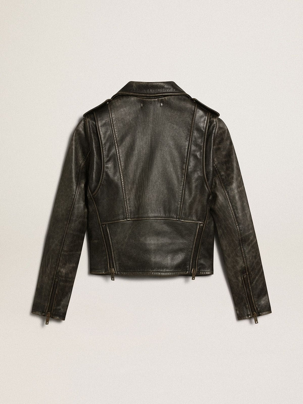 Women's leather biker jacket