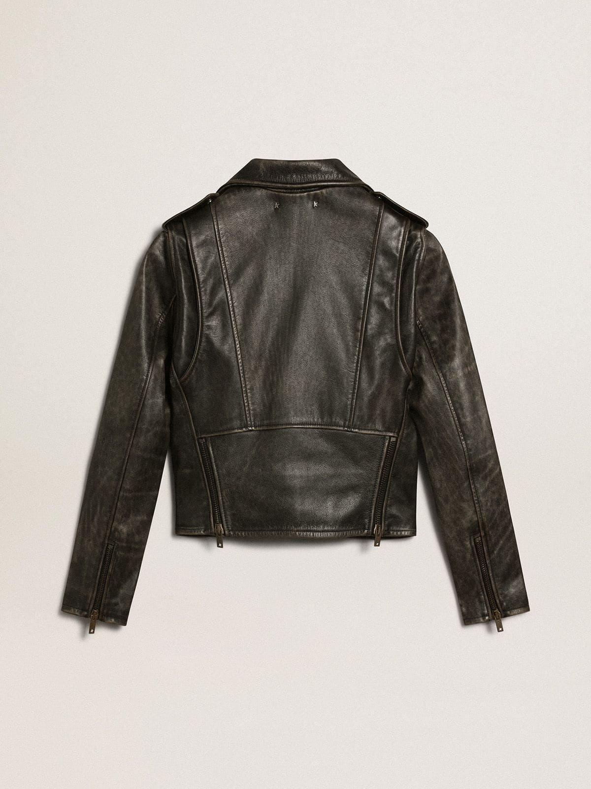 Women's leather biker jacket