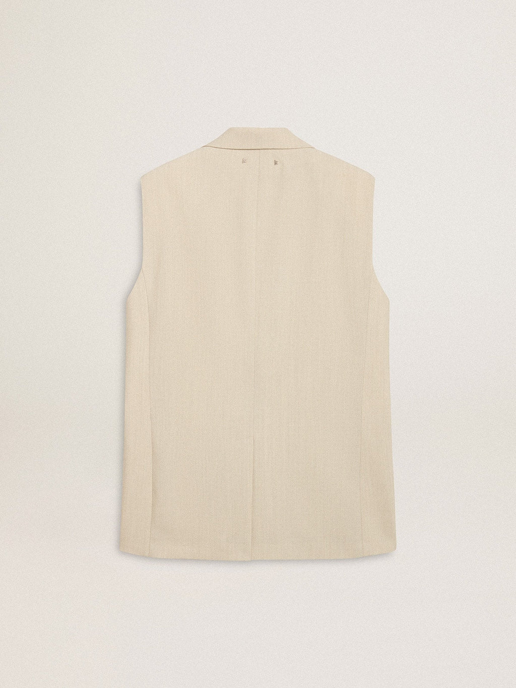 Women's khaki wool blend vest jacket